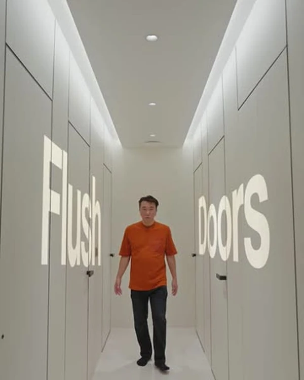 Reel thumbnail: flush-door cabinetry running the length of a hallway