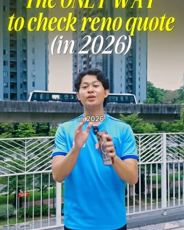 Reel thumbnail: how to check a renovation quote, filmed beside an MRT line