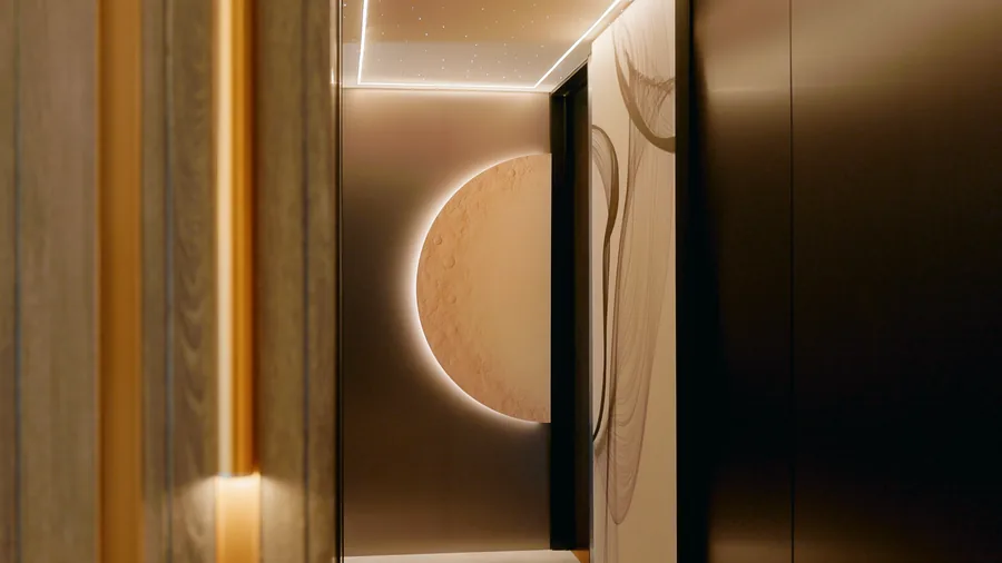 Curved joinery detail with concealed lighting